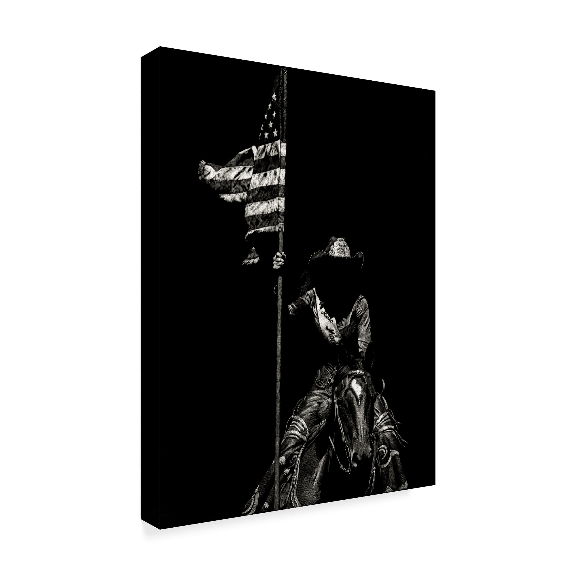Trademark Fine Art 'Scratchboard Rodeo VI' Canvas Art by Julie T. Chapman