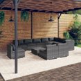 thumbnail image 1 of vidaXL 11 Piece Garden Lounge Set with Cushions Poly Rattan Grey, 1 of 5