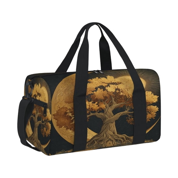 Gym Bag for Women Men Boho Weekender Overnight Workout Travel Duffle Sports Tote Mysterious Aesthetic Waterproof Foldable Sports Bag