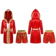 thumbnail image 3 of Zaldita Costumes de Boxe pour Enfants Garçons Filles Tenues de Fête 2 Pcs Robe de Boxe et Shorts de Boxe Bourgogne 14, 3 of 4