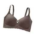 thumbnail image 2 of Swuxness Women's Push Up Wireless Bra, Womens Bras, Women Solid Color Seamless Support for Side Bulge with Soft Cup Comfortableable Breathable Bra Coffee, 32/70AB, 2 of 4