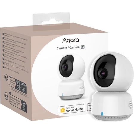 2K Indoor Security Camera E1, Pan & Tilt, HomeKit Secure Video Indoor Camera, Two-Way Audio, Night Vision, Person Tracking, Wi-Fi 6, Plug-in Cam Supports HomeKit, Alexa and IFTTT