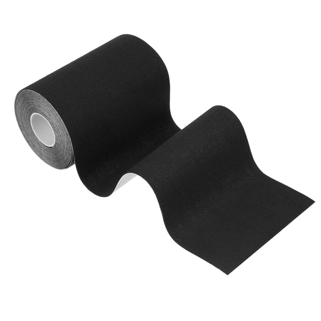Cinta de Kinesiología Adhesiva de Algodón Uxcell 5.5yd x 4" Negra
