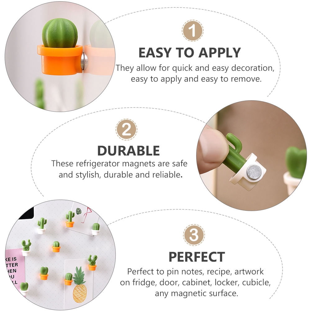 FOLOYORI Cactus Shape Fridge Stickers Orange Resin 72Pcs 1.06x0.59Inch Housewarming present