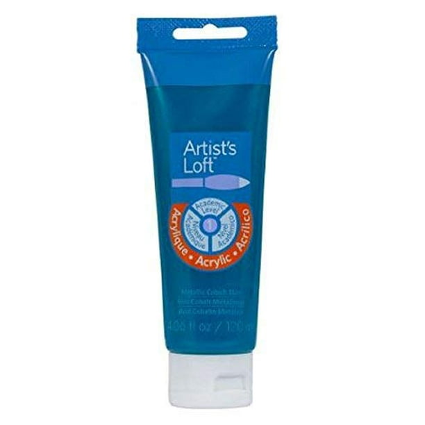 Artists Loft Metallic Acrylic Paint 4 Oz Metallic Cobalt Walmart Com Walmart Com