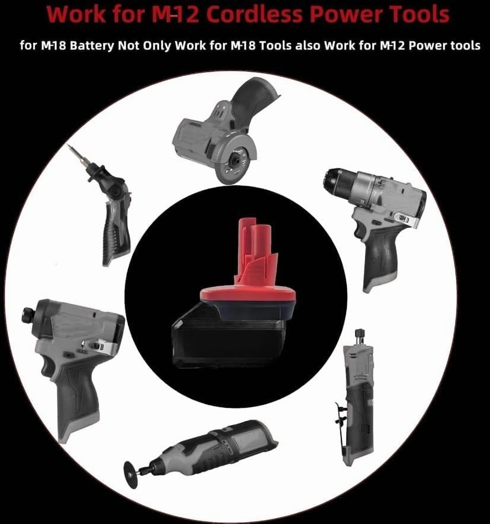 1 Pack for Mil*wau*kee M-18 to M-12 Battery Adapter, DM20M12 for Mil*wau*kee 18V to 12V Converter, Convert for De*walt 20V to 12V Power Tools