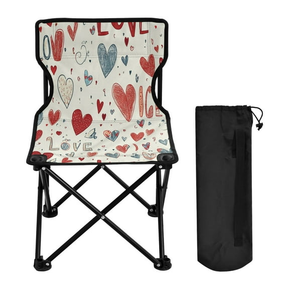 YAZAOO Camping Chairs Modern Expressions Of Love Pattern Folding chair