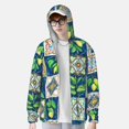 thumbnail image 4 of Kll Lemon And Leaves Print Men'S Women’s Upf 50+ Sun Protection Outdoor Hoodie Jacket Long Sleeve Fishing Hiking Performance Shirt- 3x-Large, 4 of 8