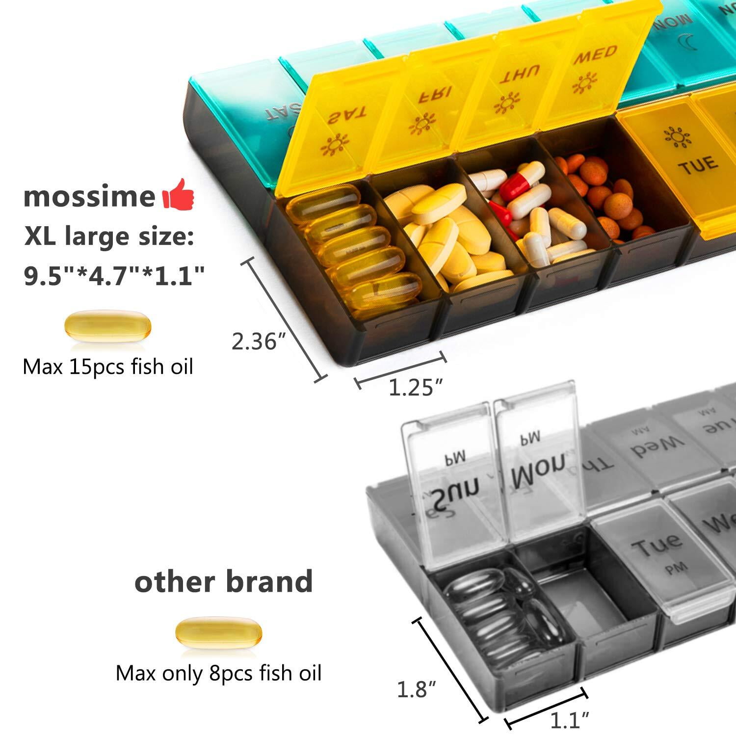 MediShot 2 Times a Day x 7 Day Pill<br>Supplement Powder Organizer