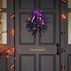 thumbnail image 4 of Xihbxyly Corona de Calavera de Halloween, Guirnalda de Ratán Morado, Diseño de Calavera Realista, Decoración de Fiesta Espeluznante, Decoración Inquietante para El Hogar, Decoración Versátil, Puerta, 4 of 5