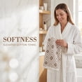 thumbnail image 4 of REGALWOVEN Geometric Pattern Cotton Decorative Hand Towels, 13 x 29 Inch Absorbent Soft Towel for Hand Drying and Face Washing Beige 2-Piece, 4 of 7