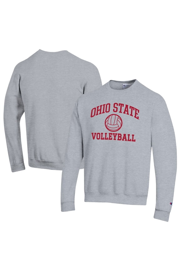 Men's Champion Gray Ohio State Buckeyes Volleyball Icon Pullover Sweatshirt