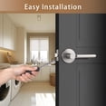 thumbnail image 4 of Passage Door Lever Keyless Reversible Heavy Duty Lock Interior Stain Nickel Door Handles for Hallway & Closet, 4 of 6