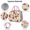 thumbnail image 4 of Lunch Bag Lunch Box for Women Reusable Insulated Lunch Cooler Bags,Large Capacity for Work Travel Picnic,Water-Resistant White Flowers on Red Lunch Tote Bag Gifts for Woman Mom Pink, 4 of 6