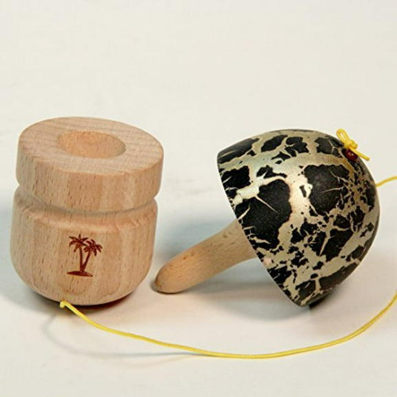 Bahama Kendama Mushroom Pill Kendama- Reverse Spike - Black over Gold