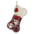 thumbnail image 2 of Pet Christmas Stocking Bone Shaped Paw Print Hanging Sock for Dog Holiday Gift Storage, 2 of 8