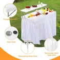 thumbnail image 4 of Outdoor Ice Cooler Folding Table with Drain, Ice Tables with Skirt and Extra Storage Shelf for Parties, Cooler Server for Camping, Picnic, Wedding, BBQ, 4 of 7