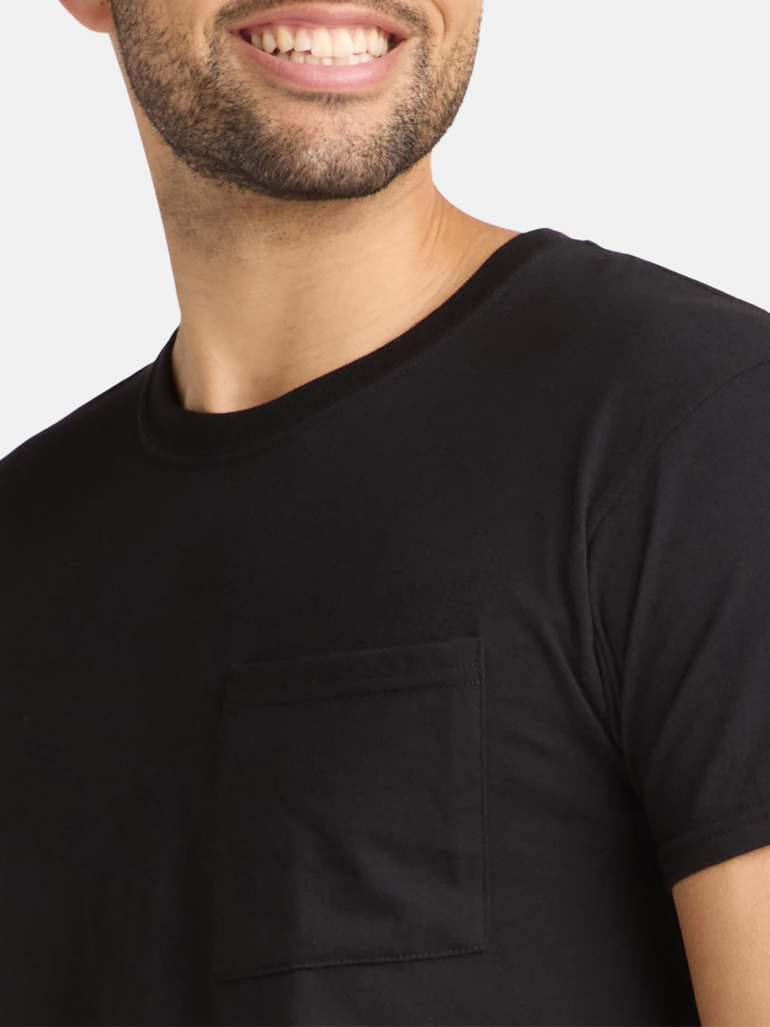 Athletic Works Men's and Big Men's Cotton Pocket Tee, 4-Pack, Sizes XS-5XL