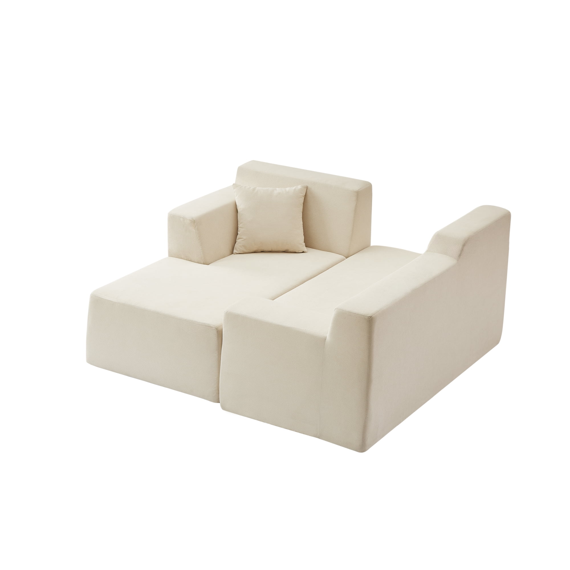 Leumius 96" Modular Sectional Sofa Couches,L-Shape Couch 3 Seat Modular Sofa Memory Foam Sectional Couches for Living Room, Cloud Couch with Oversized Chaise(Beige,Left Facing Chaise)
