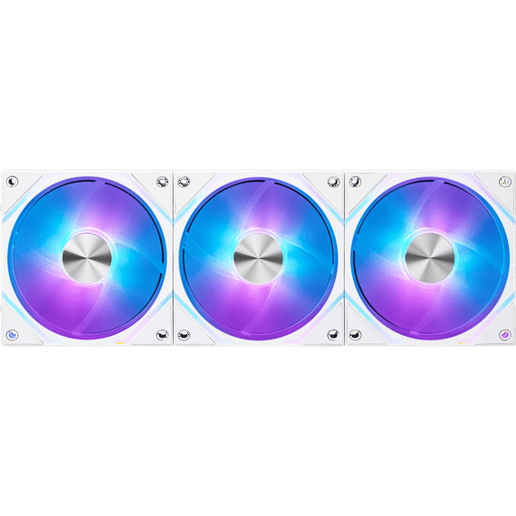 MSI MPG EZ120 ARGB WHITE-3W Fan - 120mm ARGB, Patented Magnetic Connector Block, Daisy-Chain Connection, Fluid Dynamic Bearing   Extra nut Fixing, Fan hub, Mystic Light & Cooling Wizard Support