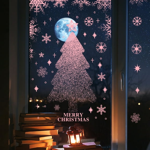 CaiYueKe Christmas Wall Decals for Kids Room Nursery Playroom Decor, Holiday Themed Self-Adhesive Stickers for Bedroom Living Room, Easy Peel and Stick Wall Art Mural