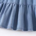 thumbnail image 6 of mgoYE Girls Dress Easter Dress Girl's Denim Midi Skirt Ruffle Hem Elastic Waisted A Line Skirts(Blue,7-8 Years), 6 of 9