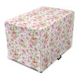 thumbnail image 1 of Pink Leaves Dog Crate Cover, Vintage Style English Garden Themed Peony Pattern, Easy to Use Pet Kennel Cover Small Dogs Puppies Kittens, 7 Sizes, Pastel Pink Pale Pink, by Ambesonne, 1 of 6