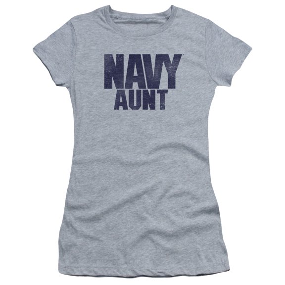 Navy Aunt Junior Women's T-Shirt Sheer Athletic Heather