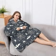 thumbnail image 5 of Oversized Wearable Blanket Hoodie,Spider Web Bats Halloween Pattern Sherpa Blanket Hoodie with Super Pockets,Super Warm Fuzzy Pullover for Women & Men, 5 of 6