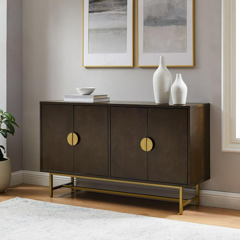 Crosley Furniture Blair Mid-Century Wood/Steel Sideboard in Dark