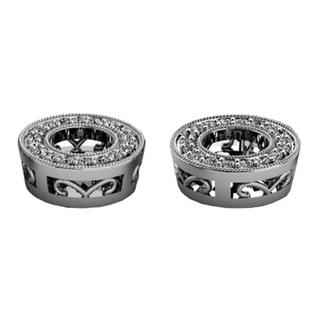 Diamond Jacket Earrings Dazzlingrock Collection 0.25 Carat (ctw) 18K Round White Diamond Removable Jackets For Stud Earrings 1/4 CT, White Gold ()