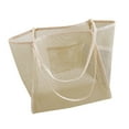 thumbnail image 2 of Bolsa de playa de malla grande y plegable para compras de comestibles, vacaciones y camping. Caqui, 2 of 8
