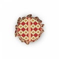thumbnail image 5 of Boho Ottoman Cover, Oriental Turkish Geometric, 2 Piece Slipcover Set with Ruffle Skirt for Square Round Cube Footstool Decorative Home Accent, Standard Size, Vermilion and Multicolor, by Ambesonne, 5 of 5