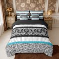 thumbnail image 3 of Manfei Vintage Leopard Print Queen Bedding 7pcs,Boho Damask Bedding Comforter Set Queen,Reversible, 3 of 6