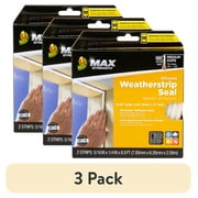 (3 pack) Duck Brand Max Strength Silicone .25" Medium Gap Weatherstrip Seal White, 2 Strips