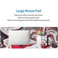 thumbnail image 5 of Marble Ink Colorful Red and White Grey Marble Pattern Abstract Fluid Liquid Gaming Mouse Pad 31.5 X 11.8 Inch XL Extended Large Keyboard Non-Slip Rubber Base with Stitched Edges for Home Office, 5 of 6