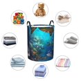 thumbnail image 5 of KLL Underwater Fish Turtle Waterproof Foldable Laundry Hamper Bucket with Handles for Storage Bin,Kids Room,Home Organizer (Small ), 5 of 7