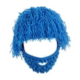 thumbnail image 4 of Gorro de punto, informal, elegante, resistente al viento, hecho a mano, pasamontañas, gorros de punto con barba para 49cm a 51cm, 4 of 9