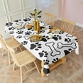 thumbnail image 2 of Pet Paw Print and Bone Rectangle Tablecloth 60"x120",Waterproof Polyester Rectangle Table Cloth, Wipeable Spillproof Polyester Tablecloth for Dining, Camping, Indoor and Outdoor, 2 of 6