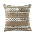 thumbnail image 1 of LR Home PILLO07454BEWFFPL Coussin Carré Brodé à Texture Neutre - 20 x 20 Po., 1 of 1