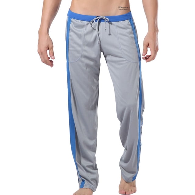 MAWCLOS Mens Elastic Waist Pockets Casual Pants Solid Color Pants Straight Leg Pant