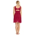 thumbnail image 2 of inhzoy Women's Lyrical Dance Dress Chiffon Asymmetric Skirted Leotard Modern Dresses Red XS, 2 of 7