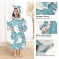 thumbnail image 3 of Wearable Blanket Christmas Hoodie for Cute Cartoon Seal Picture Flannel Hooded Blanket with Pockets and Sleeves Suitable, 3 of 7