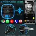 thumbnail image 2 of Transmisor FM Bluetooth, reproductor MP3 Bluetooth, llamadas manos libres, 2 puertos USB 5V/2.4A1A, compatible con tarjeta SD/unidad flash USB, 2 of 5