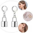 thumbnail image 4 of Pair All-match Lock Earrings Creative Earrings Punk Style Hip-hop Earrings, 4 of 6