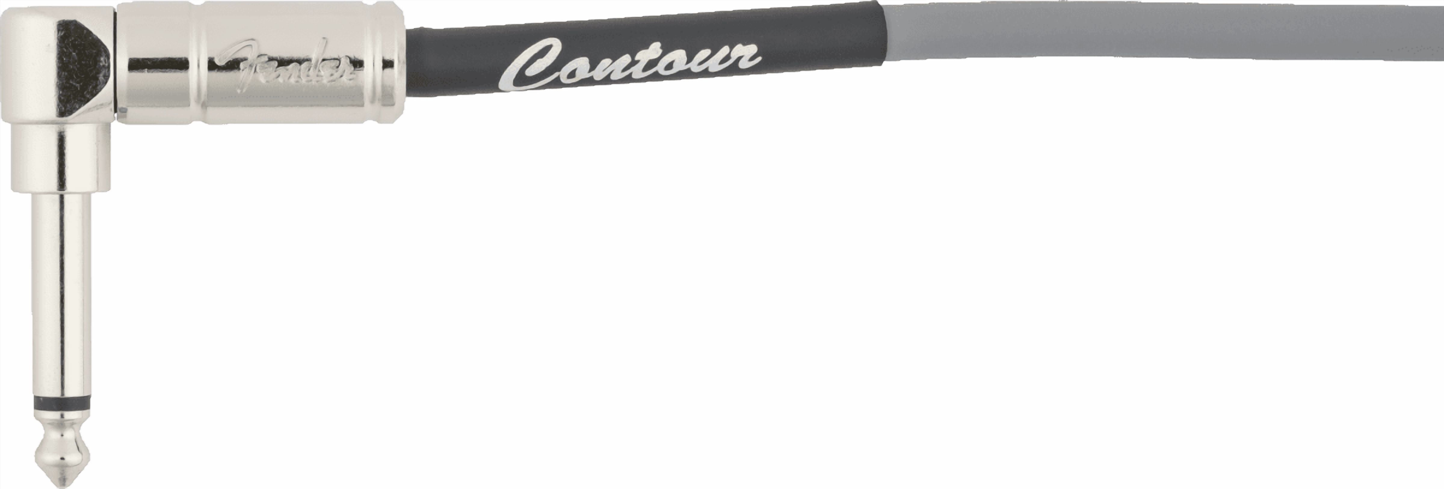 Fender Contour 1/4" Straight to 1/4" Right Angle Coiled Instrument Cable, 30', Inca Silver