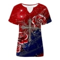 thumbnail image 4 of HCYSFG Womens Independence Day V Neck Top oversized Short Sleeve 4th of July Botanical Rose Floral Shirt 250th Anniversary Tee, 4 of 4