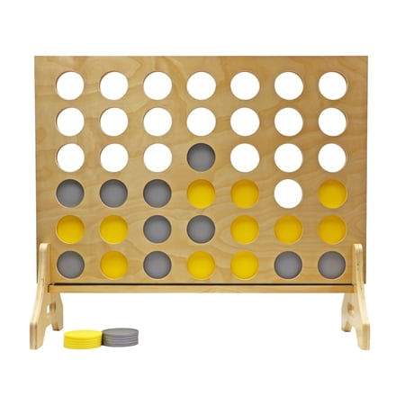 Tailgating Pros Premium Giant Four in a Row with Carrying Case - Jumbo Oversized Outdoor Yard Game - Connect Multiple Pucks in a Row to Win - Many Puck Colors Available!