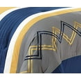 thumbnail image 7 of Chezmoi Collection Arden 7-Piece Modern Pleated Stripe Embroidered Zigzag Bedding Comforter Set (Oversized King, Navy/Gray/Yellow/White), 7 of 7