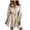 Khaki, variant on Womens Casual Linen Button Up Dress Collar Drawstring Waist Shirt Dress Long Sleeve Loose Fit Fall Blouse Tunic Dress